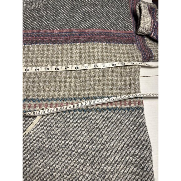 VTG- 80s Robert Bruce Knit Sweater 2XL Multicolor Gray Wool Blend Crewneck USA - Picture 7 of 9